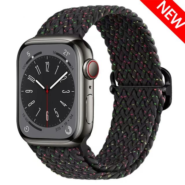 Braided Solo Loop Strap For Apple watch band 44mm 40mm 49mm 45mm 41mm Elastic Nylon bracelet iWatch series 8 3 se 6 7 Ultra 2 9