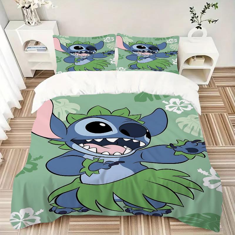 Lilo Stitch Tropical Adventure Print 3Pcs Bedding Setduvet Cover With 2 Bedropillowcase Home Birthday Gift