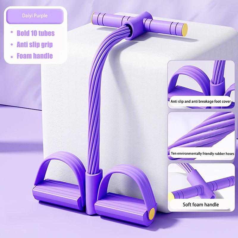 

10-Tube Yoga Pedal Puller Woman Resistance Bands Abdomen Waist Arm Training Elastic Pull Rope Fitness Equipment