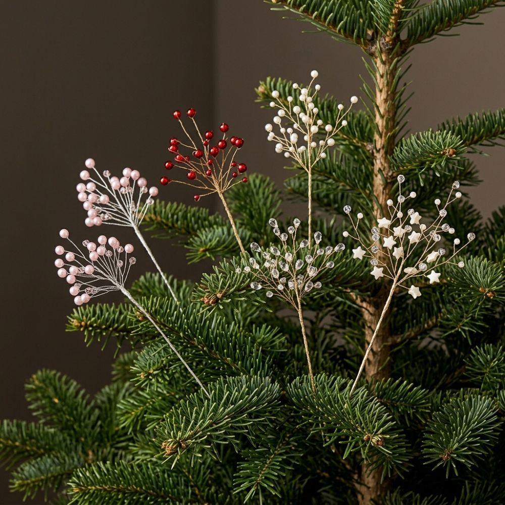 Glitzer Perle Kristall Weihnachten Pick Realistisch Perlenkette Ranke Kristallperle Weihnachtszweig Handgemacht Handgefertigt