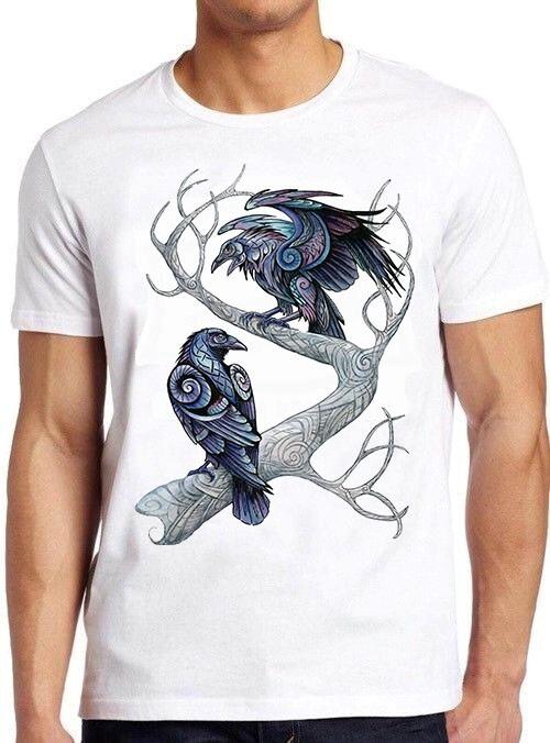 Hugin and Munin Ravens Norse Mythology Viking God Odin Gift Tee T Shirt C563 S разноцветный