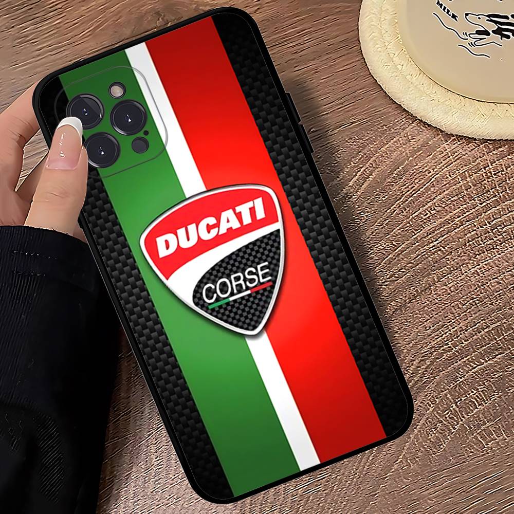 

Мотогонки D-Ducaties Для IPhone 17 16 15 14 13 12 11 Pro Max Plus Ударостійкий Чорний М який Чохол для Телефону iPhone 15 plus
