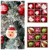 9PCS/SET Plastic Christmas Balls Red Santa Claus Christmas Balls Pendant Decorative Multicolor Xmas Tree Ornaments Home Decor