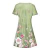 Ress For Women Cute Floral Short Sleeve V Neck Casual Loose Fit Flare Dress Beach  Dress Tshirt Dress