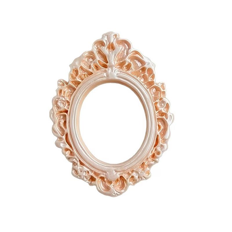5Pcs Pearlescent Colored Retro Mini Photo Frame Accessories Resin Material For Mini Diy Photo Frame Phone Case Refrigerator Dec