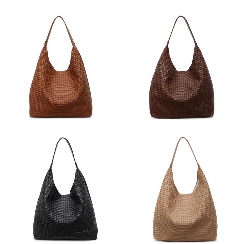 Pu Woven Tote Bag For Casual Daily Use With Zipper Closure And Inner Pockets