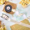 Pandahall 2 Roll 20 Yards Gold Foil Satin Ribbon 1”Wide White Decorative Ribbon with Stripe Printed for Gift Wrapping Handmade Craft Party Wedding