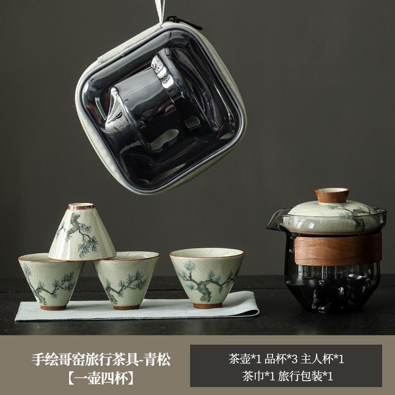 Hongyue Glass Covered Bowl Teacup Large Single Non-Hot Hand-Grasping Pot One Person Kung Fu Tea Set Underglaze Color Brewing Teapot