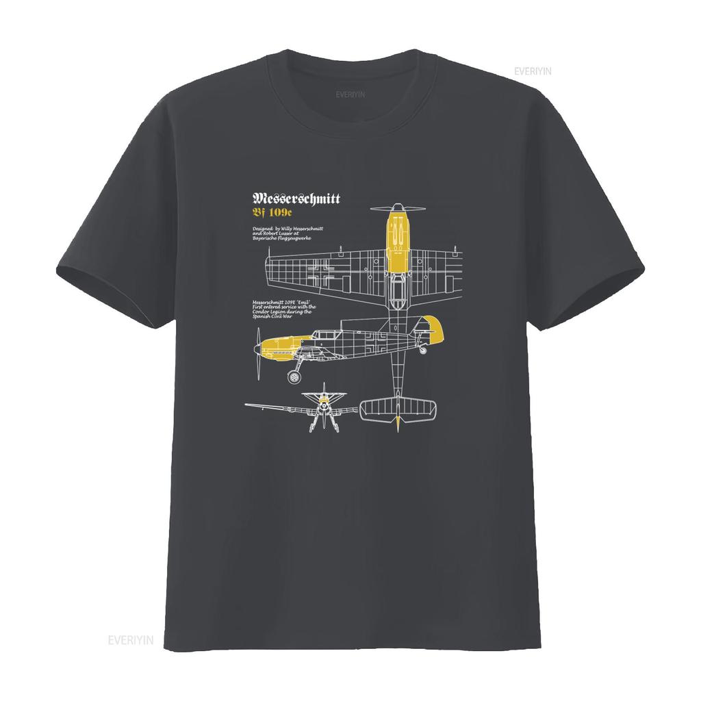 Vintage Aviation Themed Messerschmitt Bf109 T Shirt Retro Airplane Design for Enthusiasts vintage Washed streetwear graphic