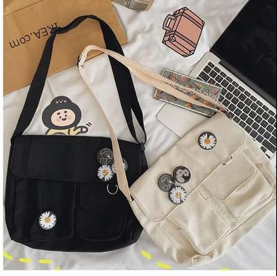 Jauka audekla soma Savvaļas studentu sieviešu rokassomas Plecu soma sievietēm japāņu Harajuku Diagonal Crossbody somas meitenēm