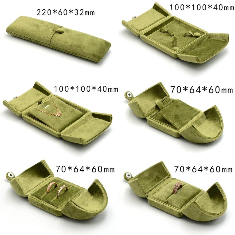 Double Door Jewelry Display Box Velvet Necklace Holder New Rings Bearer Box