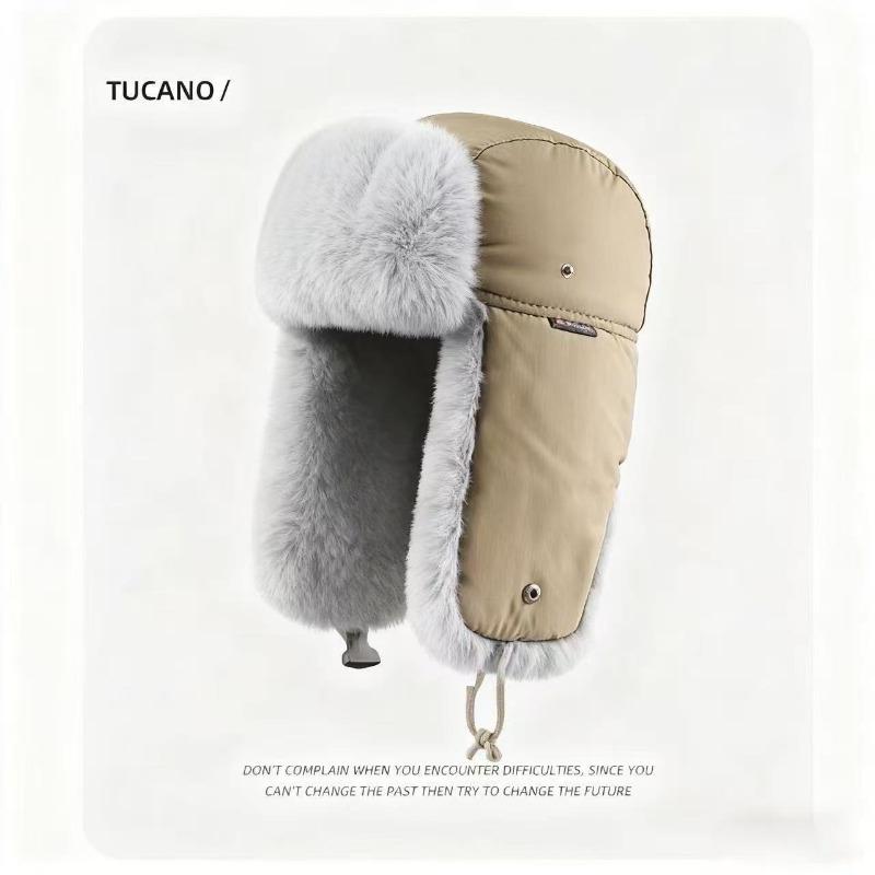 Hat Men's 2 Winter Fleece Thickened Outdoor Cycling Ear Protection Warm Artifact Hat