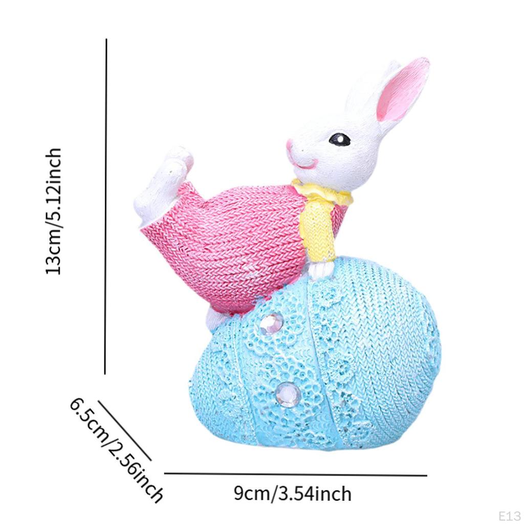 Bunny Figurine for Easter Celebration, Resin Tabletop Decoration Home And Office