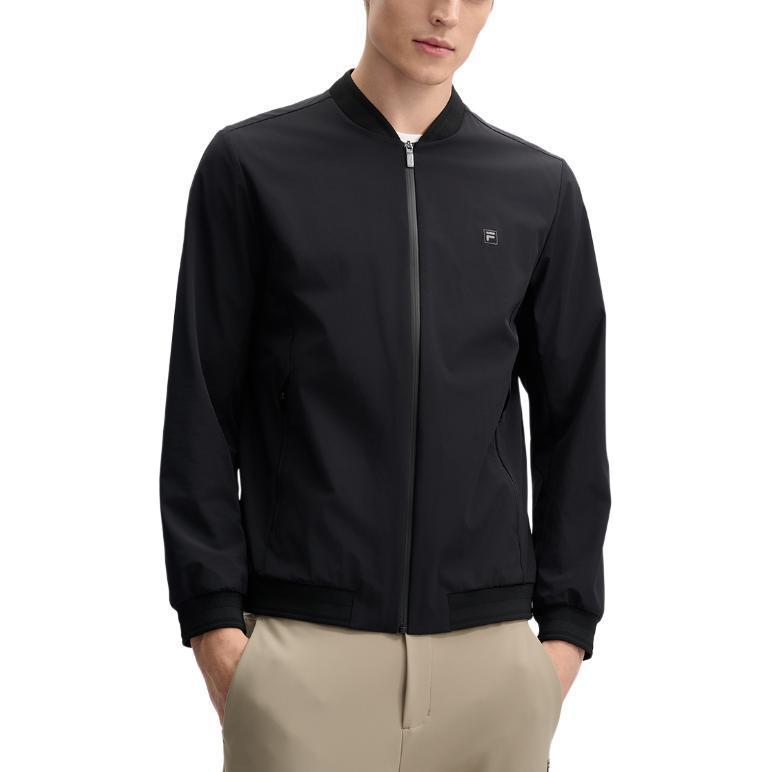 Fila White Fashion Versatile Skin-Friendly Long Sleeve Jacket Men Jacket Black F11M513705F-BK