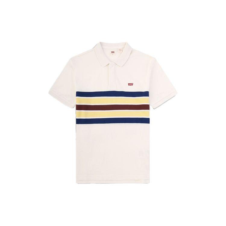 

Рубашка поло Levis с коротким рукавом в полоску, мужская, белая 85633-0012