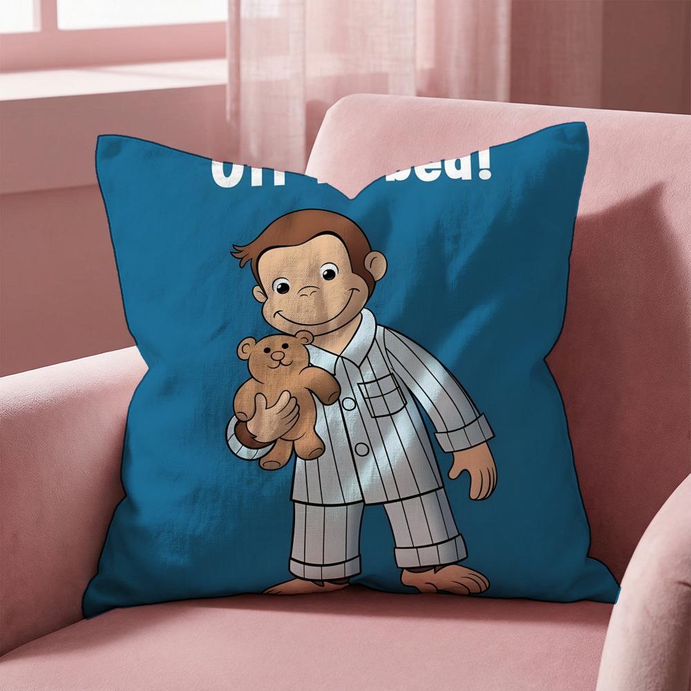 C-Curious George ZEICHENTRICK Kissenbezug Mehrzweck-Kissenbezug für Zuhause & Auto - Wendbar, Weich & Langlebig für den täglichen Gebrauch