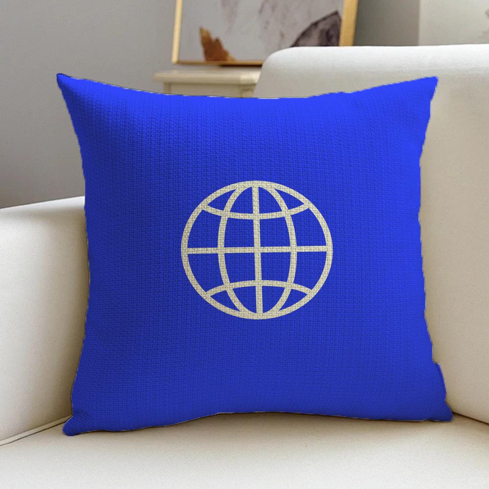 PGrid Earth Icons Cushion Cover Natural Linen Pillowcase Set AllinOne Decor for Sofa Bedroom Chair