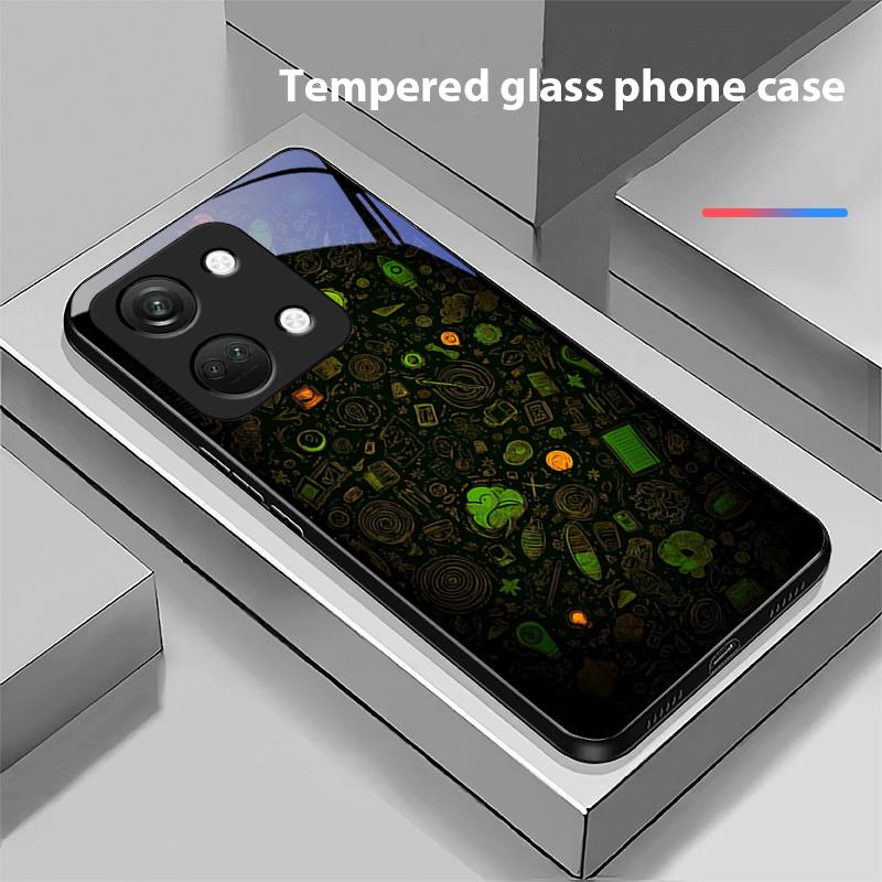 Dream Space Siyah OnePlus Nord 3 5 6T 7 Pro 8 12 10T Reno8 Lite 5G 10R Nord N30 İçin Siyah Sert Kabuklu Temperli Cam Telefon Kılıfı