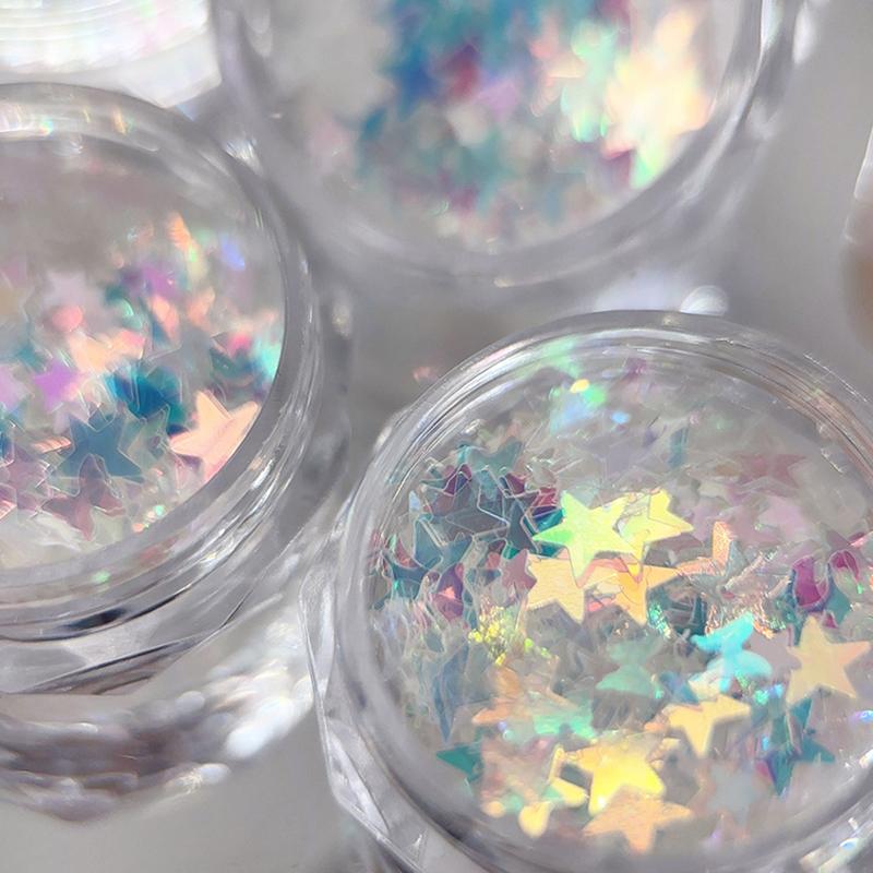 1Box Nail Art Super Glitter Sequins Holographic Northern Nail Art Sequins Lights Laser Flakes Sticker DIY Accessories Manicure