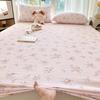 Flower Printed Fitted Bed Sheet Pink Color sabanas150x200 Single/Queen Size Mattress Protector Soft King Size Bed Sheets for Bed