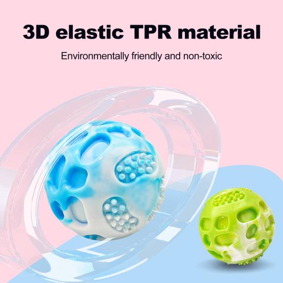 Squeaky Dog Ball Pets Rubber Chew Toy Non-Toxic Bite Resistant Fetch Ball Promotes Teeth Health