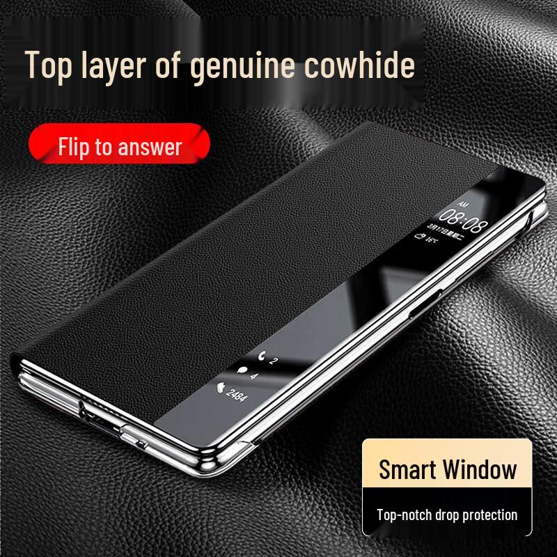 

KOOLIFE Smart View Genuine Leather Flip Case