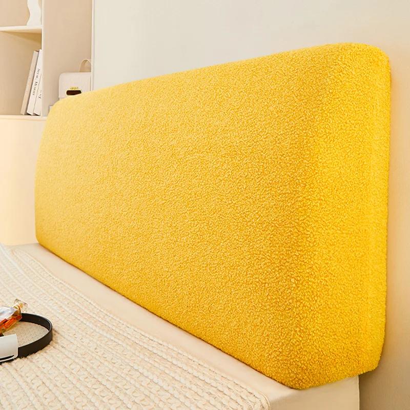 Schmutzabweisende Bett-Rückenlehnen-Abdeckung für Schlafzimmer, verdickte Teddy-Fleece-Kopfteilabdeckung, dehnbare All-inclusive-Stepp-Bettkopfabdeckung
