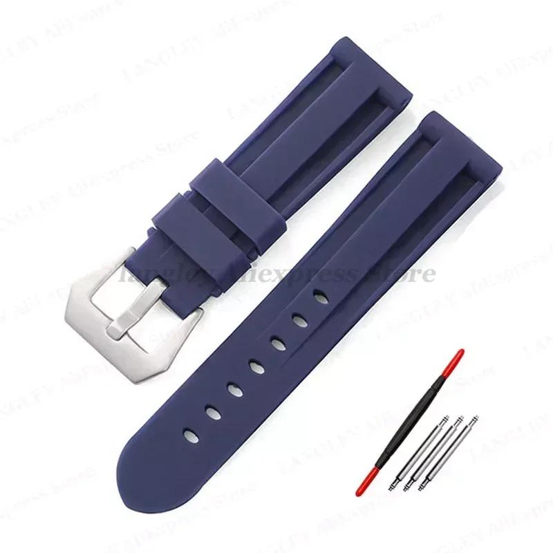 Rubber Watch Band 20mm 22mm 24mm 26mm for Panerai Strap Silicone Bracelet for Omega Mens Women Sport Band Replacement Wrist Band
