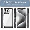 For iPhone 16 Pro Phone Case WANLONFENG XC Series TPU Acrylic Cover with Tempered Glass (Big Lens Hole)