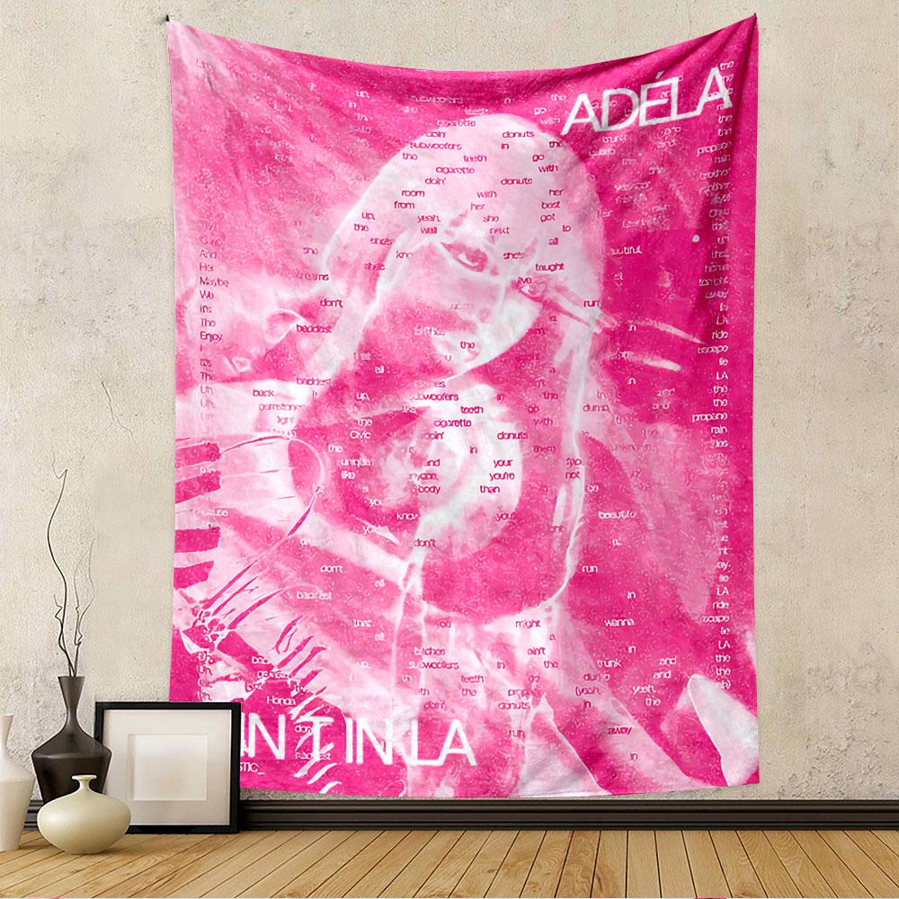 Adela Ain't in LA Tapestry Wall Hanging, Music Tour Poster Art, Trendy Wall Decor for Bedroom Living Room Dorm