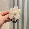 Korean Silk Gauze Flower Hair Tie Rubber Band for Girls