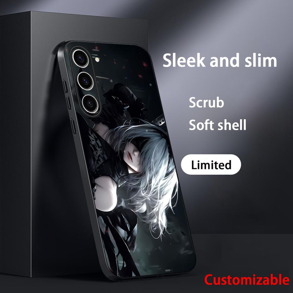 Nier automata sexy game girl pattern Phone Case For Samsung Galaxy S25 S24 S23 S22 S21 S20 Plus Ultra Note20 Soft Black