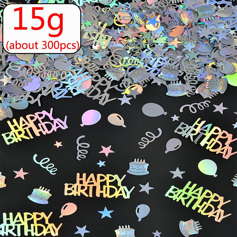 Birthday Party Decoration Rainbow Colored Happy Birthday Scraps Laser Streamers Confetti Circular Ball Cake Letter Shaped