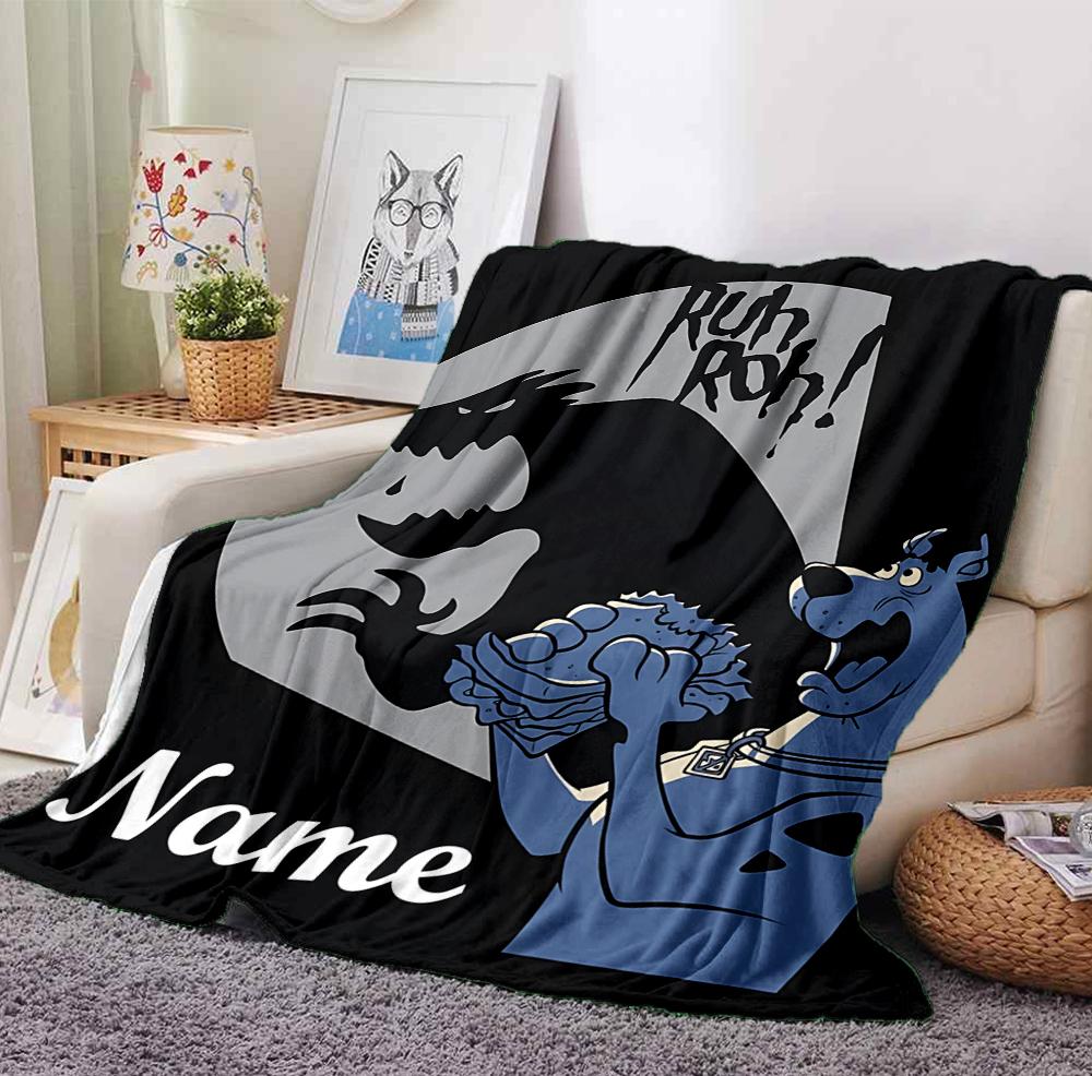 Custom Name Scooby Doo Adventure Flannel Blanket Throw Blanket Soft Warm Sofa Bed home Decor Unique Gift