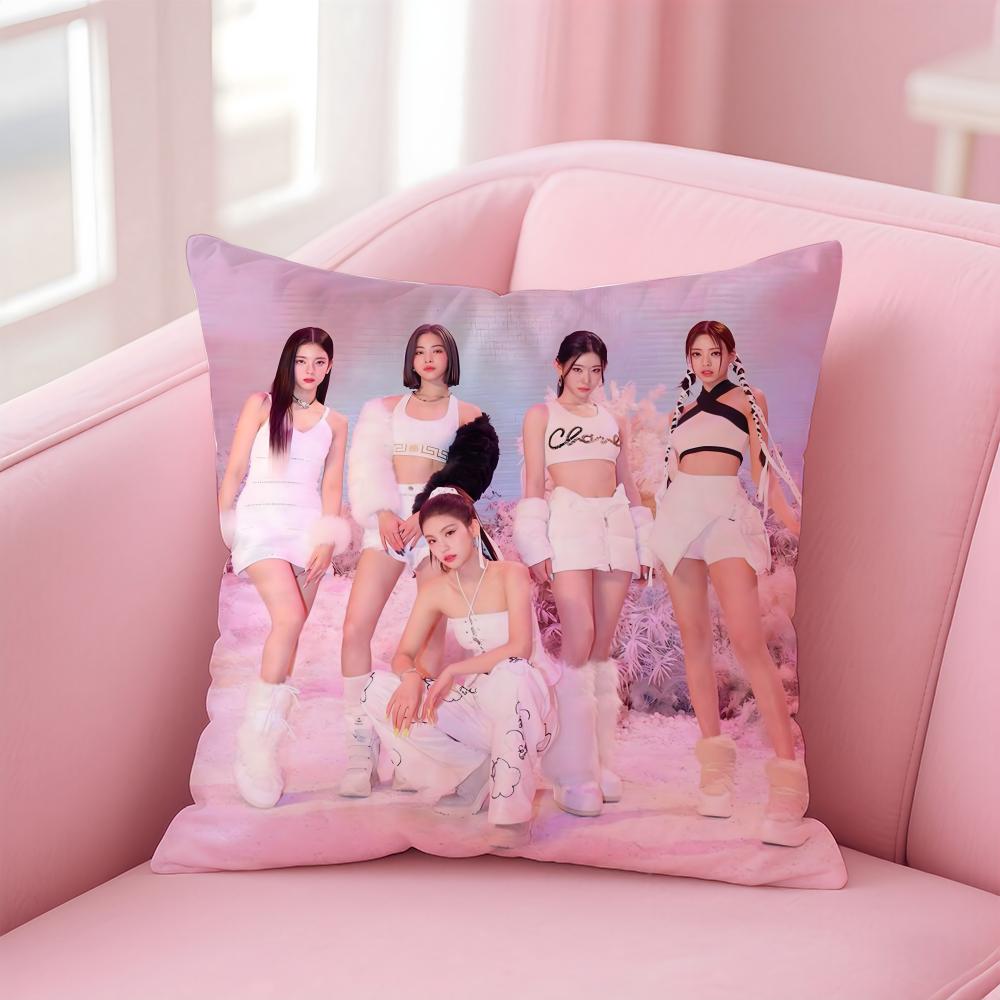 ITZY band singer cool Cushion Cover Comfortable Reversible Pillow Cover Ideal for Car Sofa Bedroom & Beyond