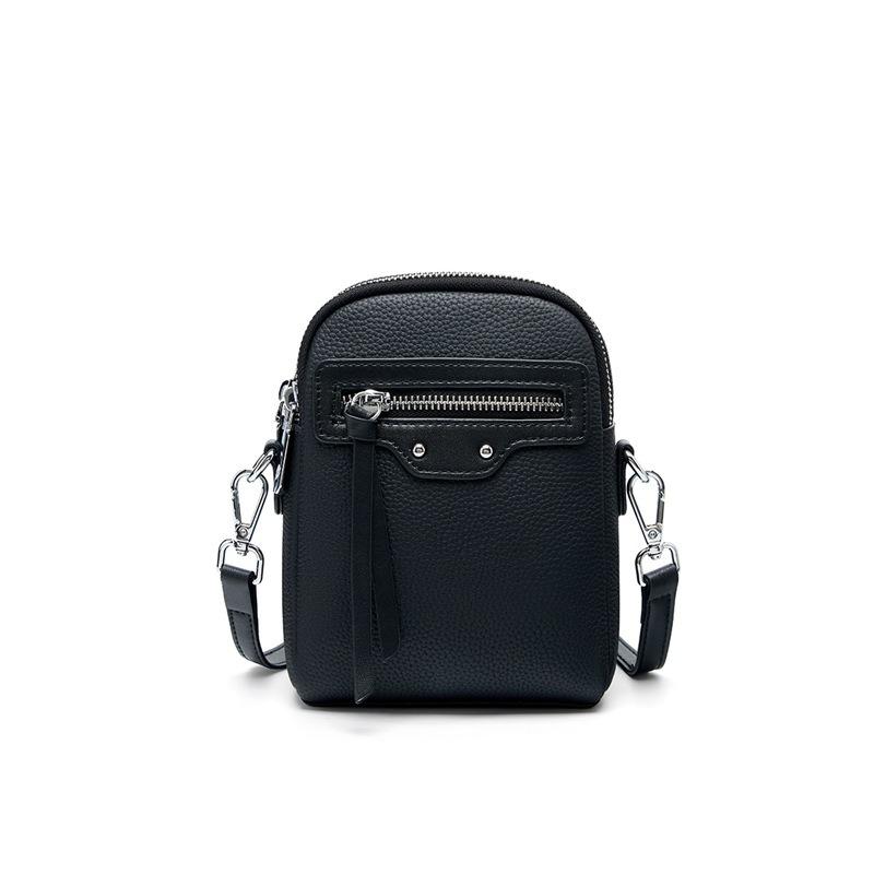 The First Layer of Cowhide, High-end Versatile Single Shoulder Messenger Bag, Small Bag for Mobile Phones, Women's New Leather Mobile Phone Bag.