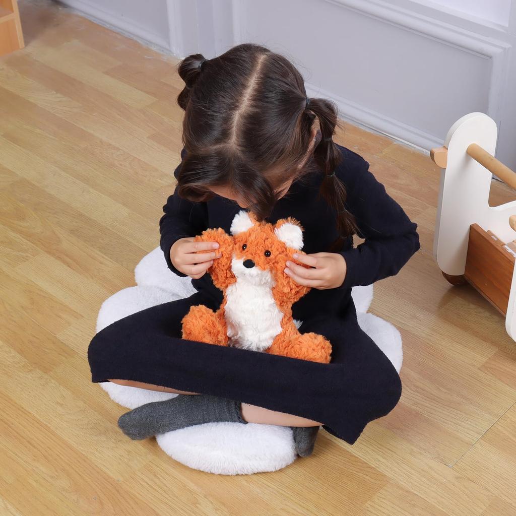 Apricot Lamb Flower Fox Plush Soft and Fluffy Flower Fox Suitable for Boys and Girls Toy, Cute, 20cm,