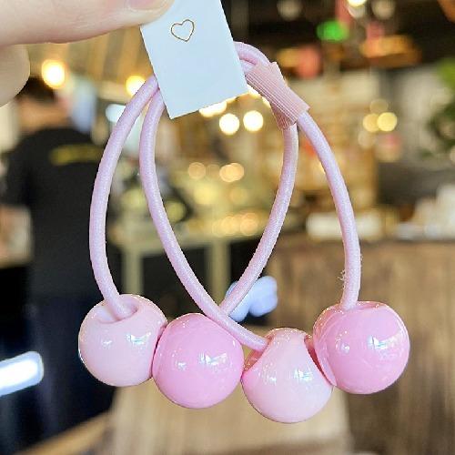 Cream Color Hair Ties Korean Style High Elasticity Ponytail Holders for Girls Kids Cute Headwear Non Damage