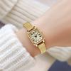 Medieval Wheat Ear Small Gold Watch Women'S Niche High-End Small Square Watch Women'S Retro Waterproof Quartz Watch