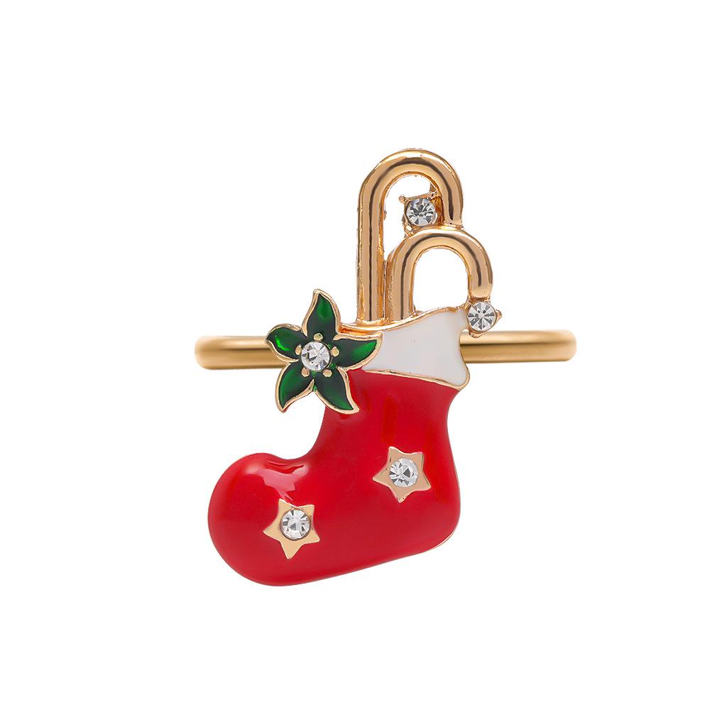 Reindeer & Santa Snowflake Christmas Napkin Rings - Festive Wreath Holders for Hotel Decoration, Bestseller