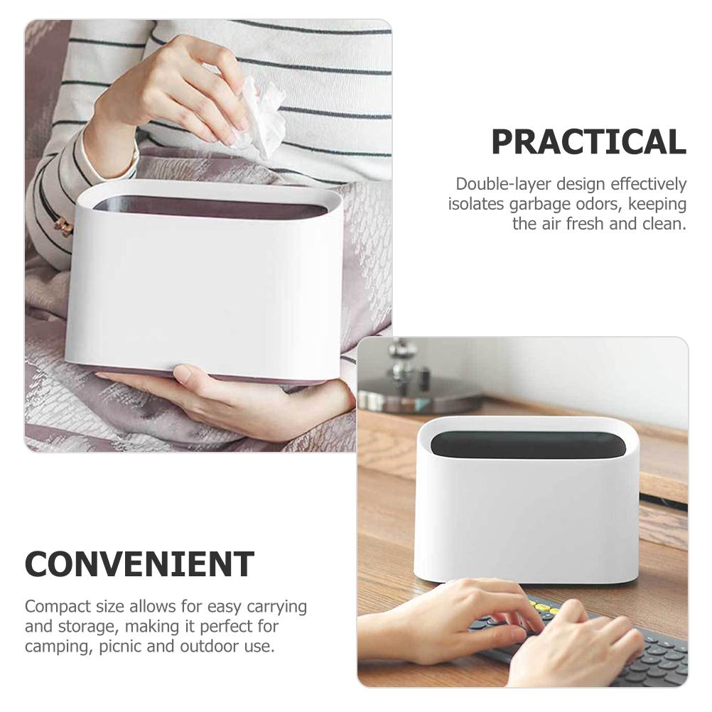 Mini Garbage Cans for Office Countertop Garbage Desk Cans Oval Wastebasket Trashcan Small Pp Bedroom Bin