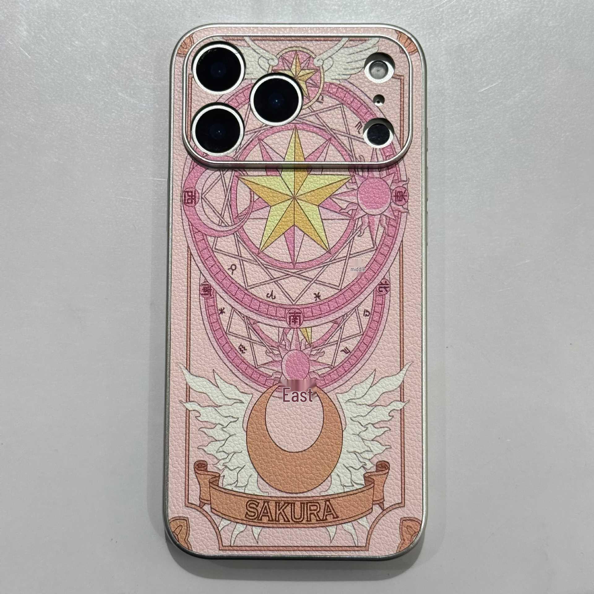 

Sailor Moon Leather Texture Phone Case for Apple 17 Pro Max/16 Pro/15/14/13 with Silver Edge iPhone 14 Pro Max