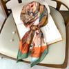 Vintage Horse Print Long Hair Band Ribbon For Women Silk Hair Accessories  Trend Girl Bow Scarf Headband Hair Tie