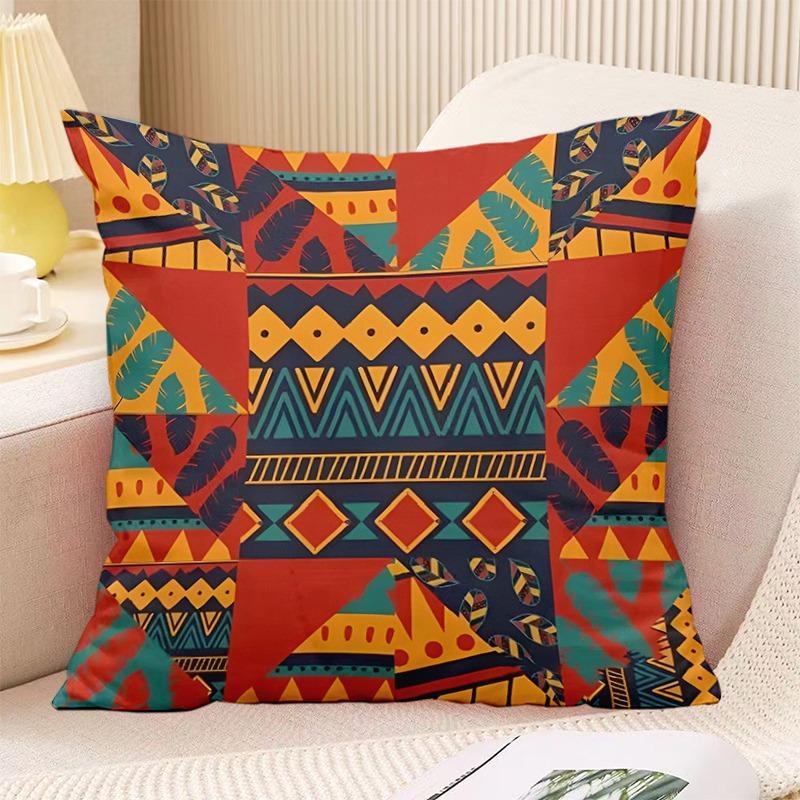 Bohemian Vintage Print Decorative Pillowcase Bedroom Living Room Square Cushion Pillowcase