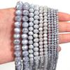 3/4/6/8/10mm Austria Faceted Crystal Beads Grey Porcelain Glass Loose Spacer Beads For Jewelry Making DIY Bracelets Necklace