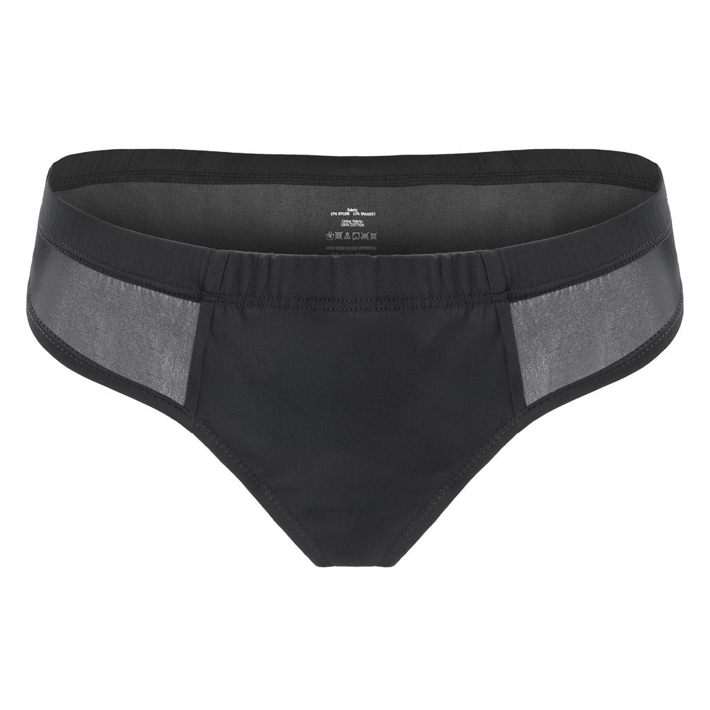 LittleForBig Breathable Underwear Briefs with Tacking Gaff, Brazilian Cheeky, Smooth and Flexible Mesh, Shapewear Briefs, Unisex, Black, Size 3XL