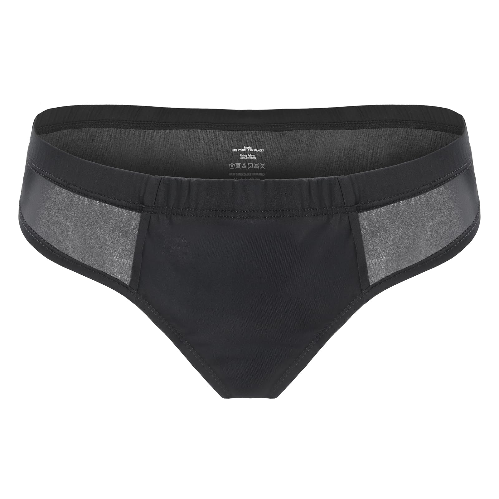 

LittleForBig Breathable Underwear Briefs with Tacking Brazilian Smooth and Flexible Shape Size S Gaff, Cheeky, Mesh, Briefs, Unisex, Black,