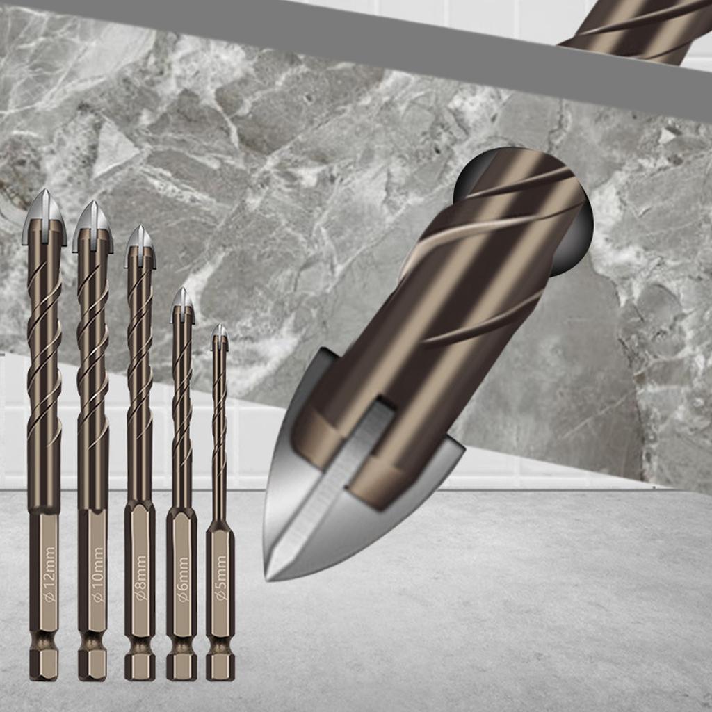 3-12mm Hexagonal Shank Helical Flute Tile Alloy Drill Bit Suitable For Efficient Drilling In Wood Plastic And Thin Metal