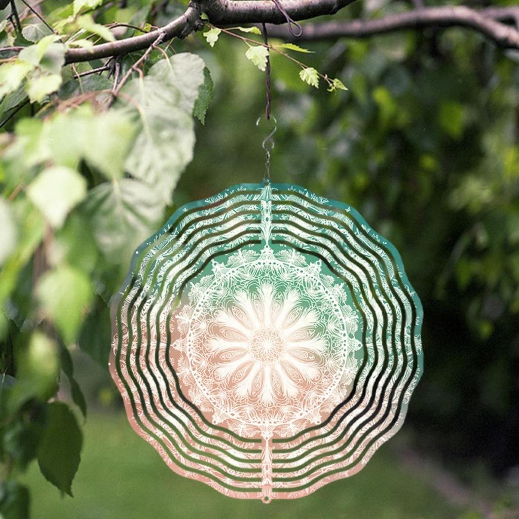 360 Degree Rotating Metal Wind Chime 25.4 Inch Garden Decor for All Seasons No Electricity Needed Outdoor Hanging Ornament