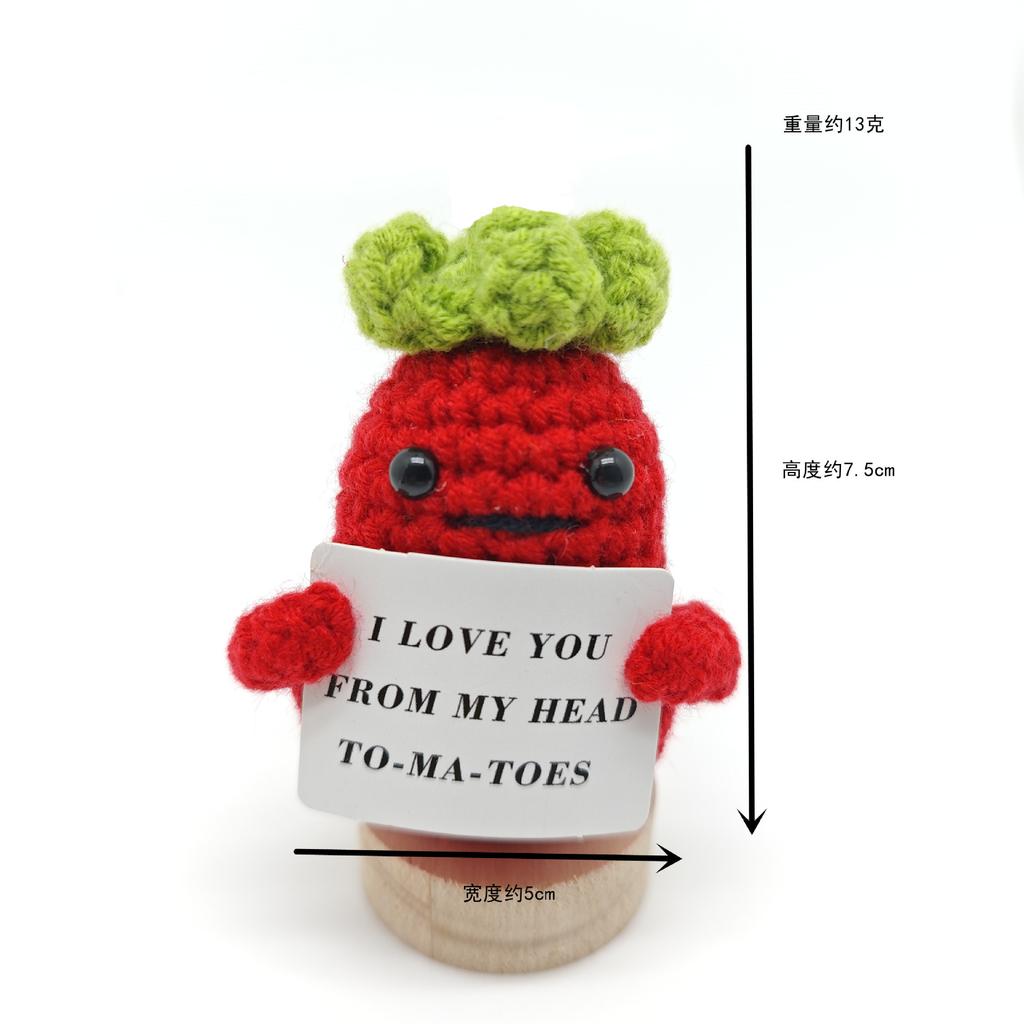 Păpușă Rechin Croșetată Amuzantă cu Energie Pozitivă Cu Card Suport Emoțional Croșetat Drăguț Tricotat Lână Albină Decor Cameră Cadouri de Crăciun